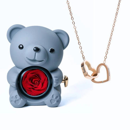 Ours Éternel avec Collier Personnalisé